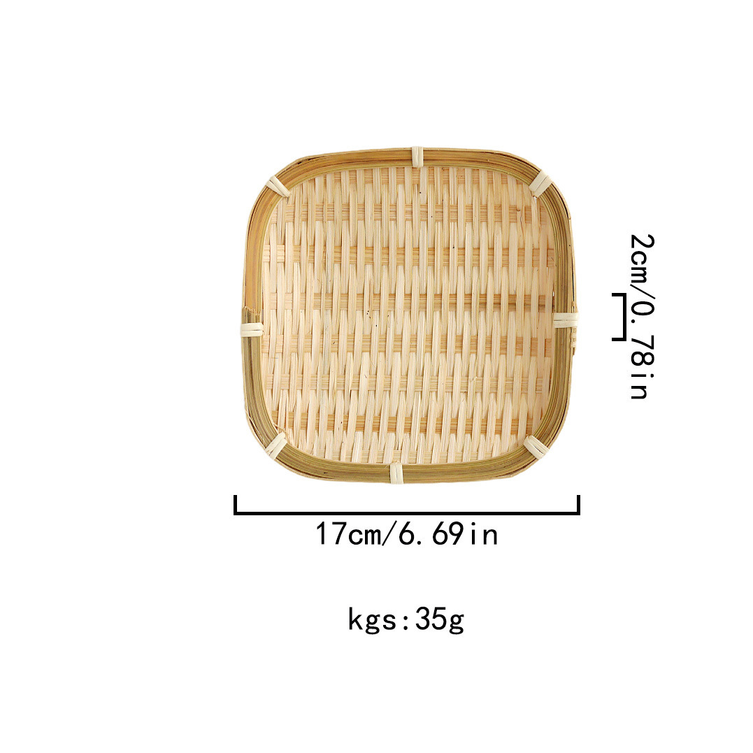 Seleccione estrictamente bambú trenzado canasta ornamentada multicapa rack refrescos de mano bandeja de bocadillos bandeja de cestas de frutas olla caliente