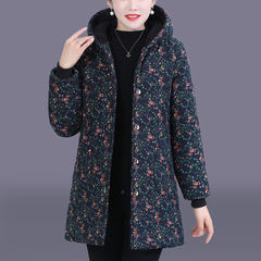 Mom's autumn and winter clothes plus velvet thickened cotton clothes for women's mid-length new cotton jacket jacket for middle-aged and elderly women's warm cotton clothes