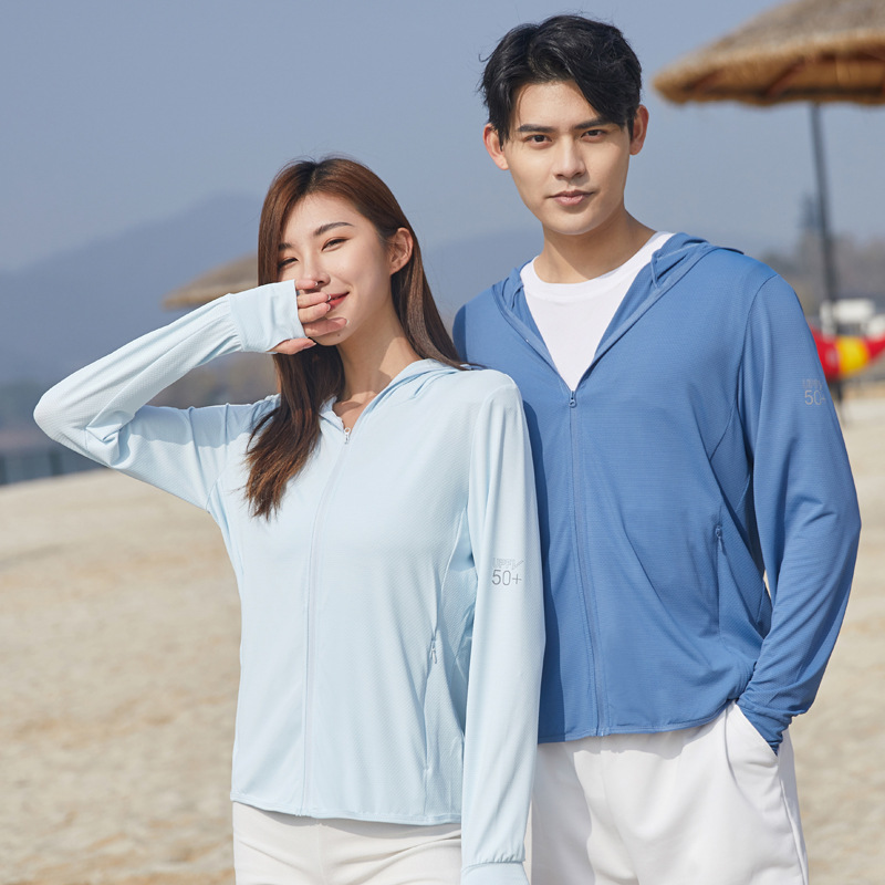 UPF50 여름 얇은 빠른 건조 통기성 남성과 여성의 캐주얼 스포츠 야외 커플 아이스 실크 선 스크린 재킷