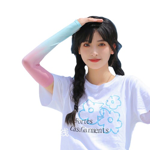 Gradient Color Sweatproof Ice Silk Sleeve Socks Summer Cool Ice Sleeve Summer Sun Protection Men Breathable Arm Sleeves Cycling Driving Arm Guards