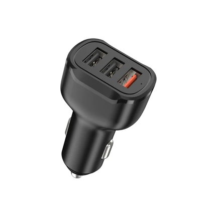 Mobil şarj cihazları three car multi-port usb charger - qc3024a-bare-metal