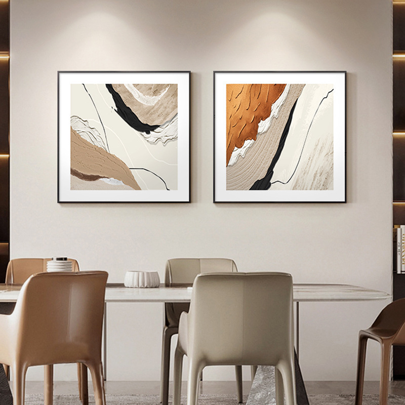 Quiet Square Restaurant Decorative Painting Abstract High-level Living Room Hanging Painting Modern Simple Sofa Background Wall Mural