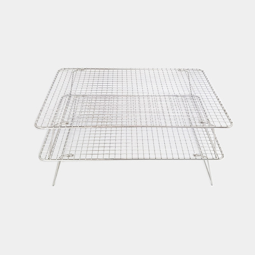 Cake cooling rack 304 stainless steel rectangular chiffon cake drying net three-layer foldable baking tools bold