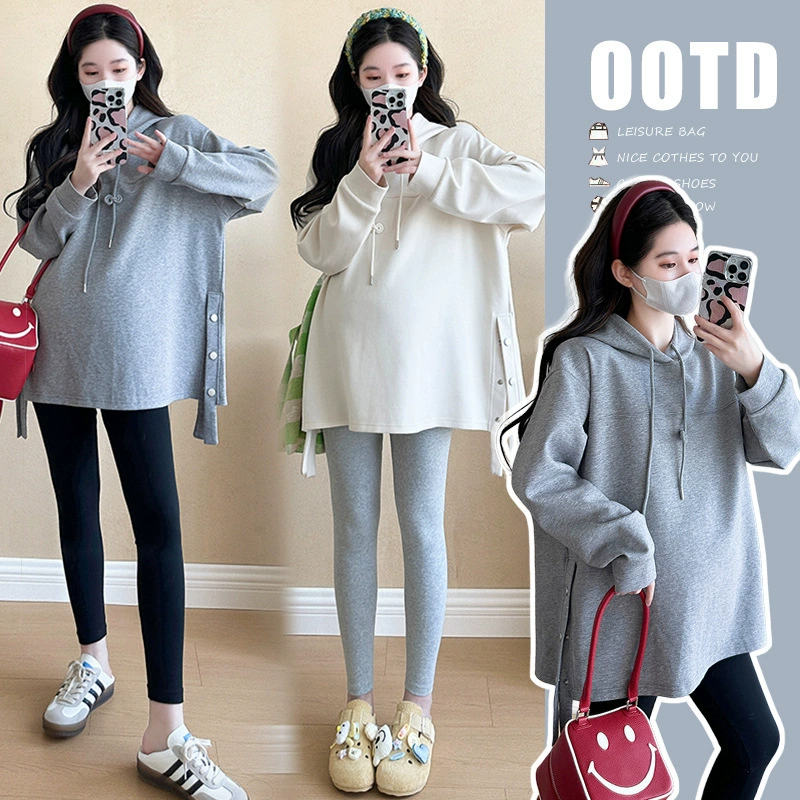 Пятно настоящие осенние новые повседневные свободные свитера платья материнства