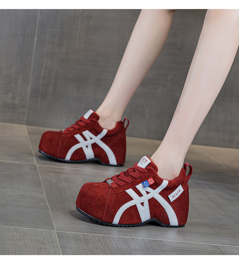 Giày sneaker nữ chunky đế dày phong cách Birkenstock mũi to, thời trang retro Mỹ, tăng chiều cao — M2982 li đơn màu vàng, M2982-1 màu nâu cộng với nhung, M2982-1 màu xám nhung, M2982 lớp lót đơn màu xám chi tiết 28