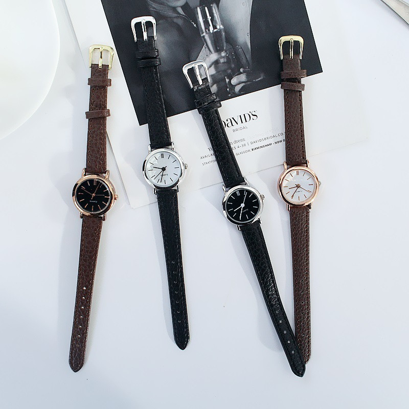 Cross-border hot selling watch female student Korean style simple cute junior high school retro artistic thin strap small dial couple watch