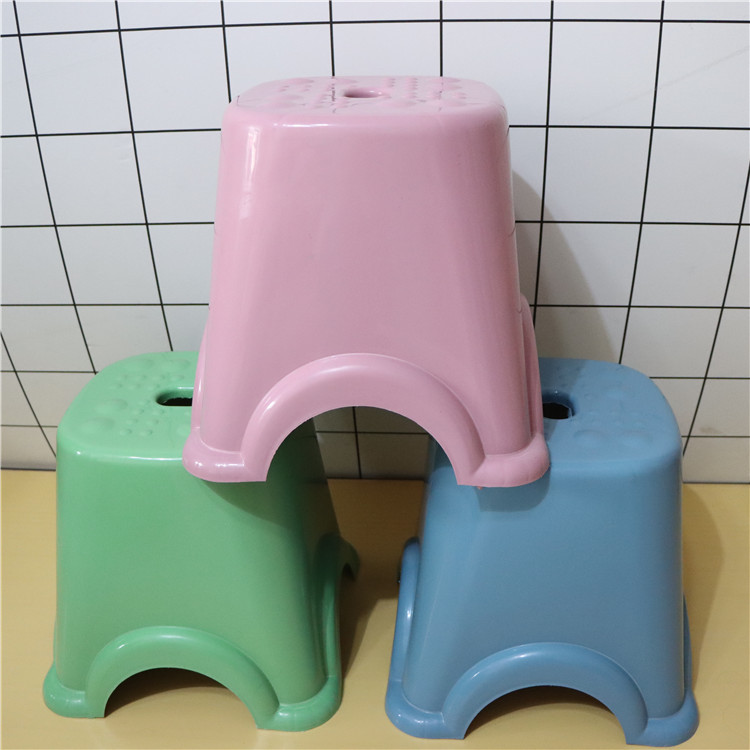 Wholesale stock thick plastic massage stool home shoe changing stool short stool plastic bathroom stool can print LOGO