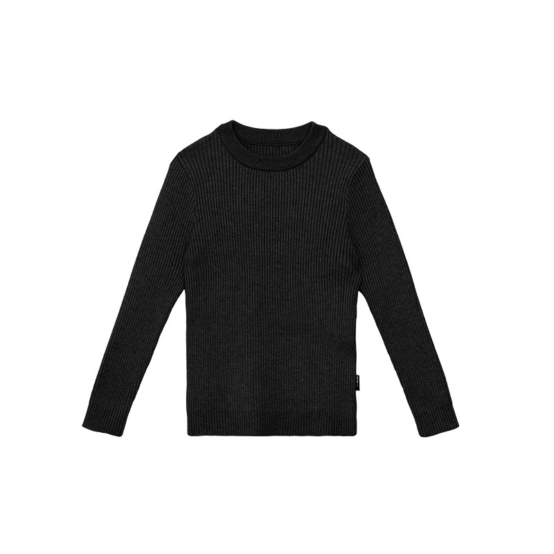 Niñas otoño y invierno nuevo estilo de tela de polilla de polilla de núcleo de hilo inferior con suéter para niños camisa de punto universal