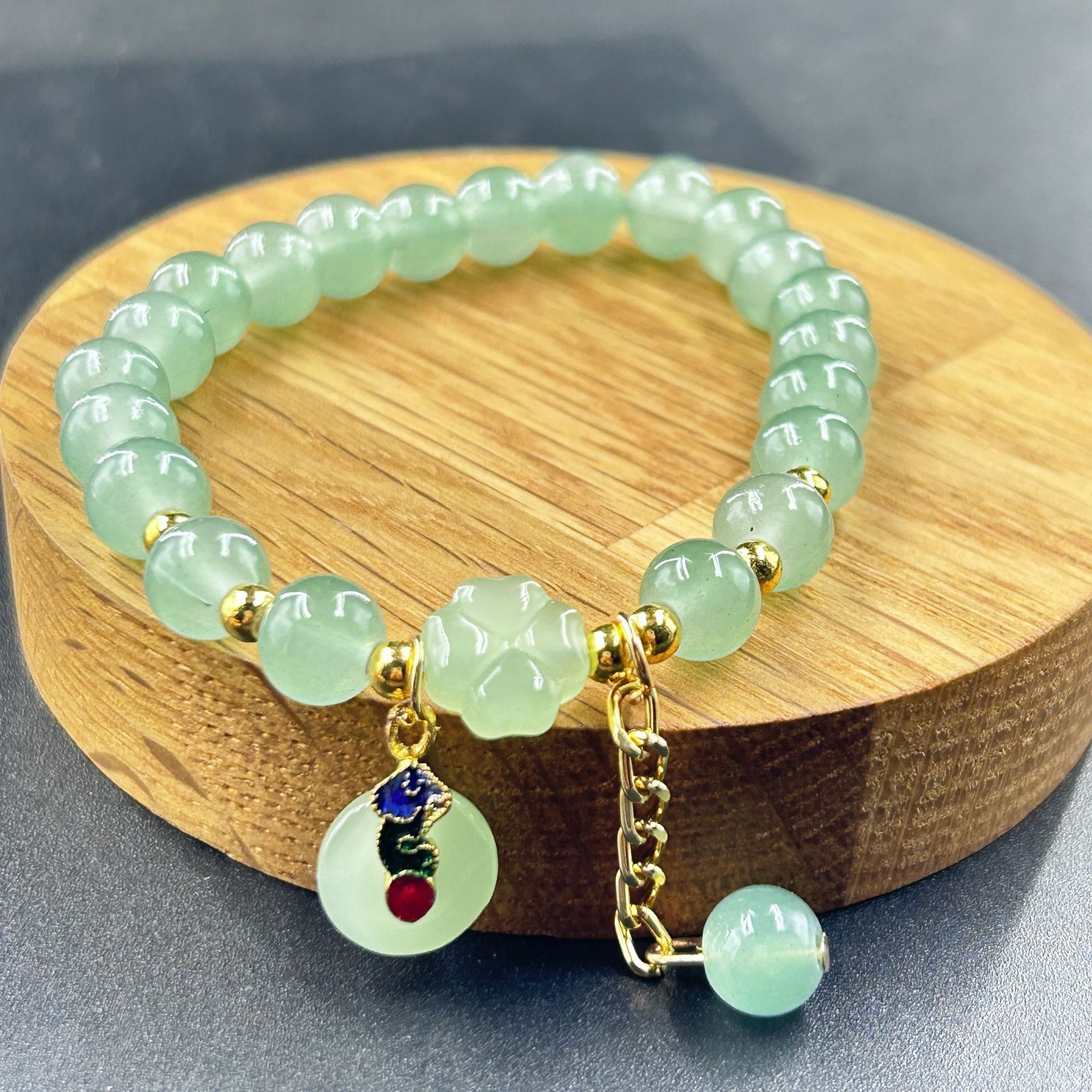 Tiktok caliente Lucky imitación cinabrio pulsera cuentas de la suerte de los hombres y las mujeres de la pulsera estilo Chino con cuentas de mano