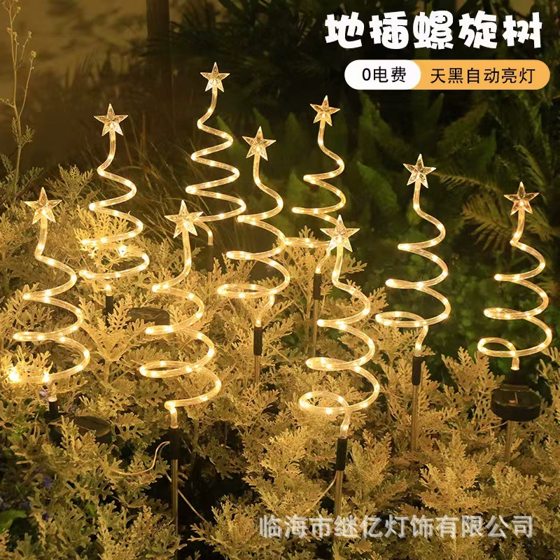 Светодиодные гирлянды для улицы, спиральные гирлянды для деревьев, гирлянды для кемпинга, теплый свет для создания атмосферы на вечеринках и праздниках