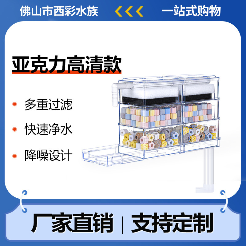 鱼缸过滤器滴流盒水族箱上置上部过滤槽过滤设备过滤盒 批发