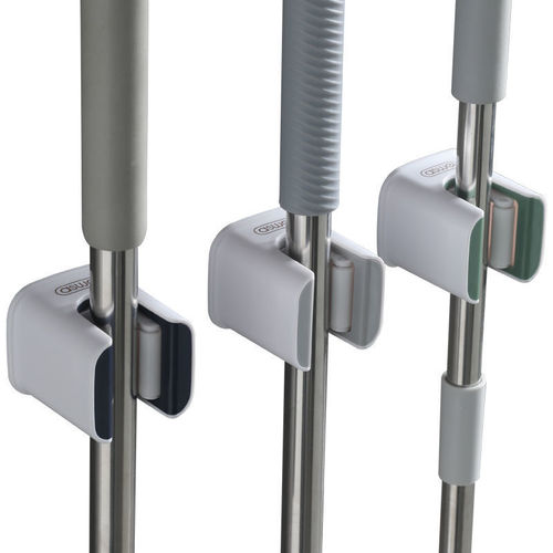Mop rack hook wall-mounted punch-free bathroom powerful broom clip mop artifact fixed straight buckle storage