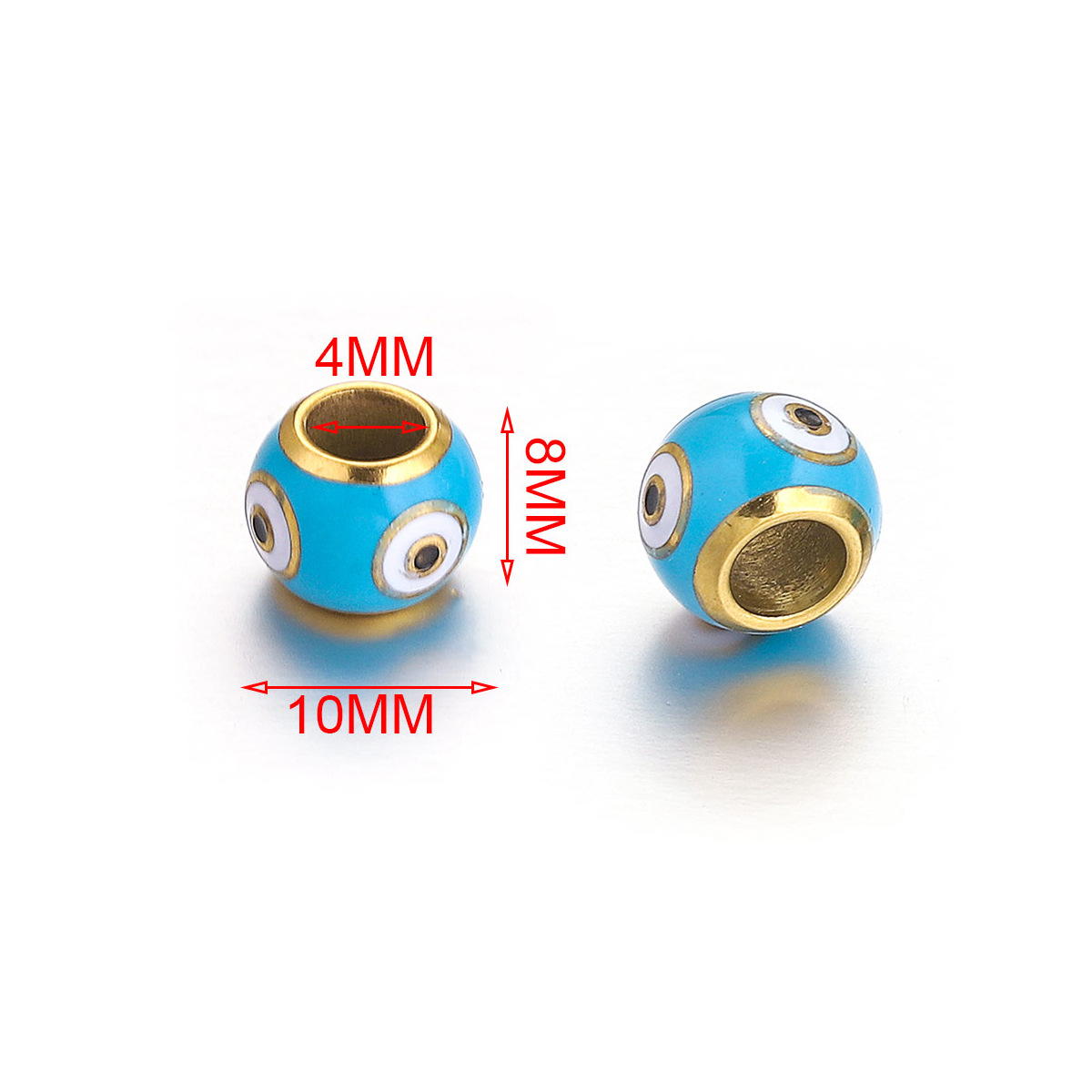 Eye, Flower Pattern 5 PCS/Package 10*8mm Hole 4~4.9mm 304 Stainless Steel Eye Flower DIY Jewelry Accessories Beads
