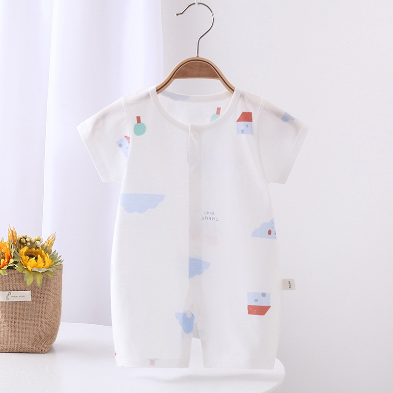 Summer Baby Jumpsuit Short-sleeved Harper Category A Boneless Jumpsuit for Boys and Girls Baby 0-2 Years Old Cartoon Thin Climbing Suit Summer Baby Jumpsuit Short-sleeved Harper Category A Boneless Jumpsuit for Boys and Girls Baby 0-2 Years Old Cartoon Thin Climbing Suit