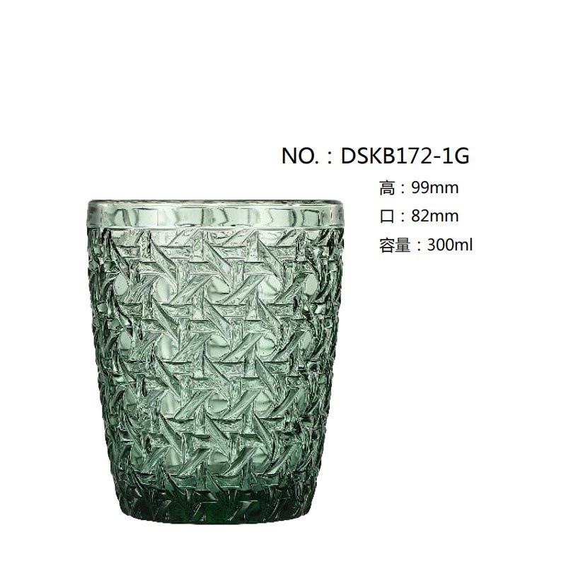 Taza de vidrio de color brillante taza de whisky de geometría de hielo taza de jugo taza de vino taza de flores taza de color set al por mayor