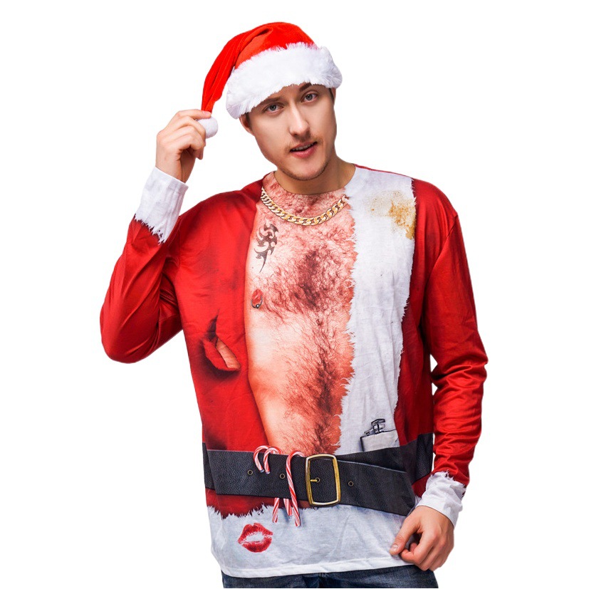 La parodia divertida de los hombres adultos pizza 3D Impresión digital camiseta hombres de impresión integrada traje parodia camiseta