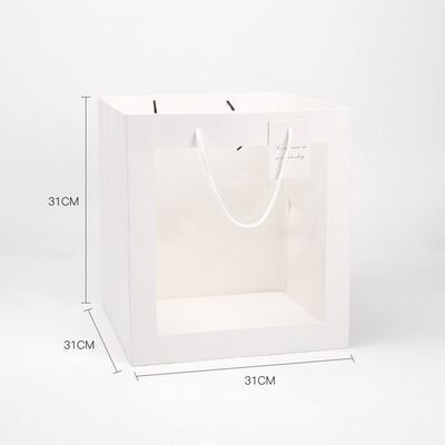 Bolsa transparente con ventana para arreglos florales del Día de la Mujer, caja para arreglos florales, materiales de embalaje para flores, bolsa de exhibición con ventana para decoración floral.