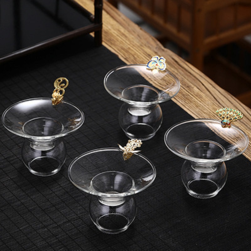 Fábrica creativa Baicai Filtro de vidrio de borosilicato red colador de Té fabricante de té Kung Fu juego de té Accesorios