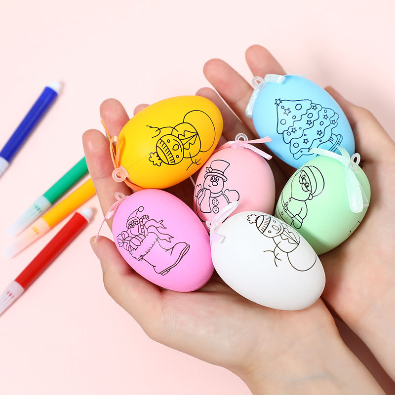 Huevo de Navidad DIY niños educativos pintados a mano traje para colorear pintado a mano