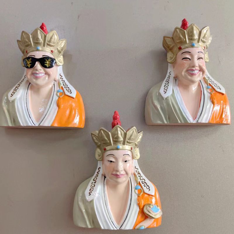 新款文创旅游手伴树脂冰箱贴搞怪好运无语佛卡通冰箱贴创意装饰留