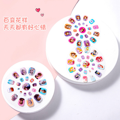 Disney Elsa Toys Girls Cosmetics Love Nail Stickers Frozen Children's Nail Art Stickers Set