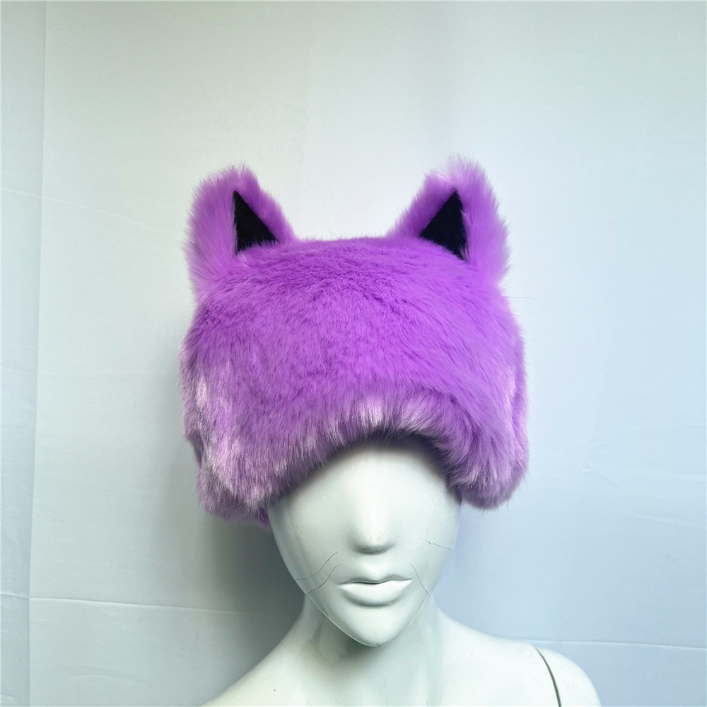 350g Weight Wool Cap Hats Type Party, Street Occasion Women's Exaggerated Streetwear Animal Colorful Eaveless Wool Cap