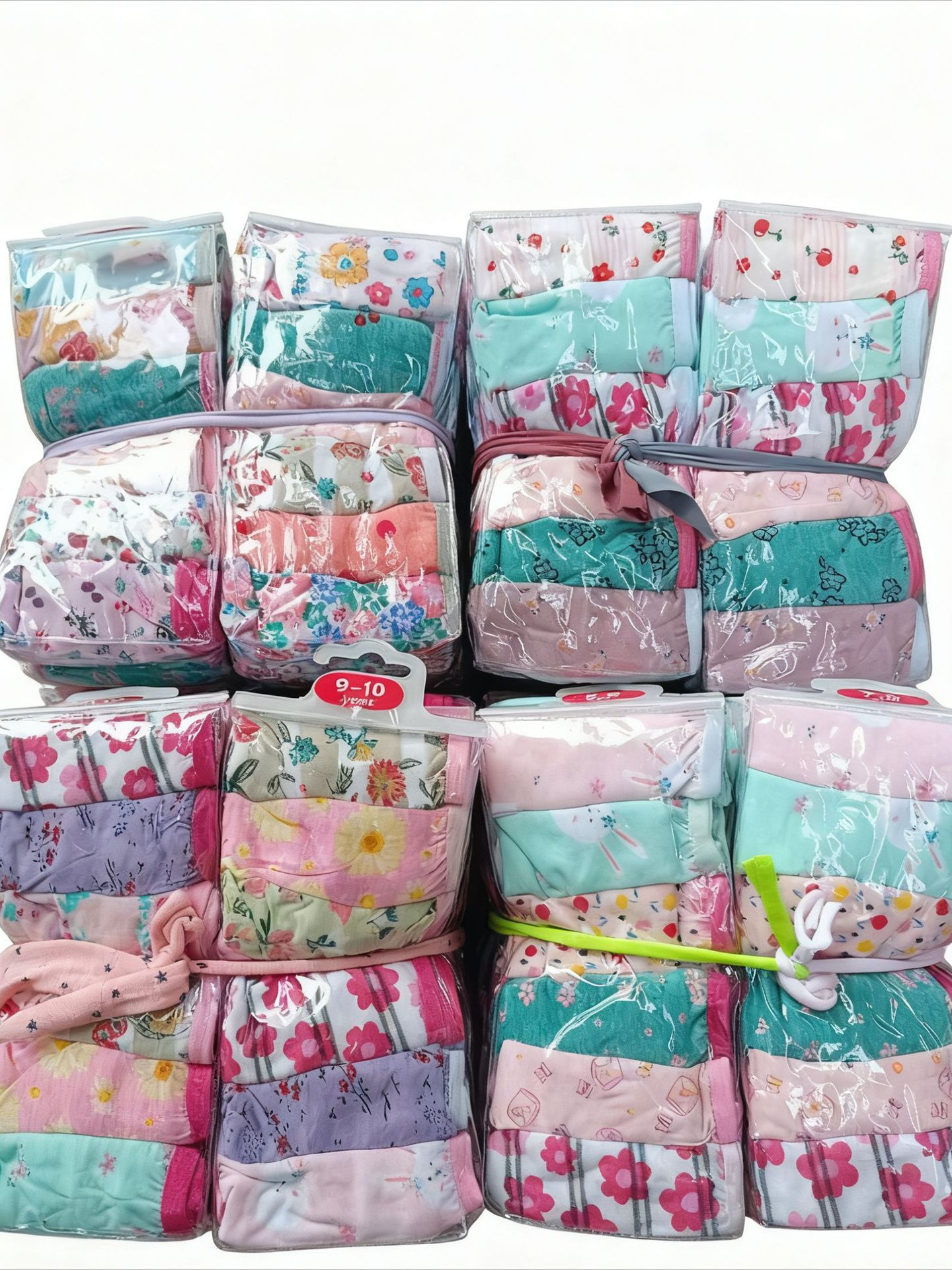 6-Pack ropa interior de niñas 6 bolsas de gancho de flores pequeñas de algodón triángulo ropa interior infantil
