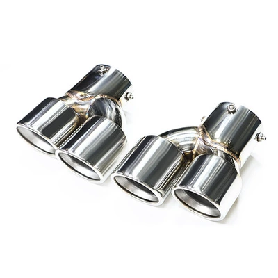 Suitable for car BMW M240M340M440i modified four-outlet exhaust pipe tail throat silencer tail nozzle decoration (Car muffler) - stainless-steel-mouth-four-out-1-pair