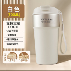 ダブルドリンクポート 316L ステンレス鋼コーヒーカップ二層真空車のギフトカスタム断熱カップポータブル