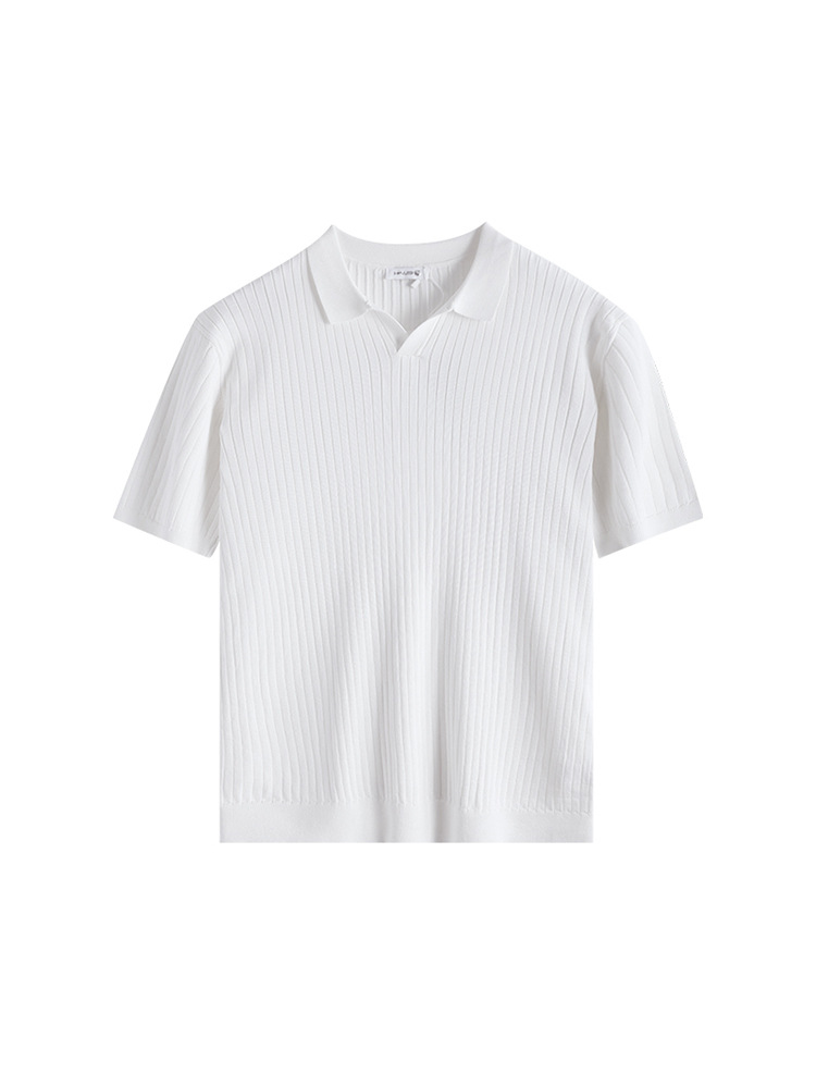 Camiseta coreana para hombres de alto nivel con solapa Paul camiseta de verano de manga corta hielo transpirable jersey de cuello en V para hombres