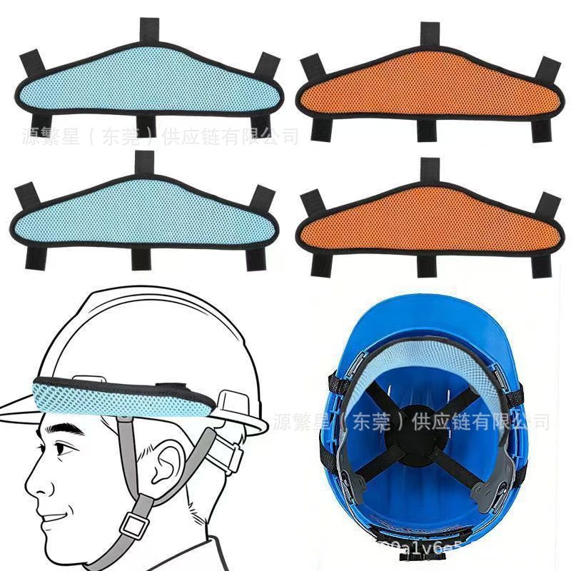 Cross-border summer construction site safety helmet with anti-sweat band, anti-friction, washable mesh padding for autumn and winter