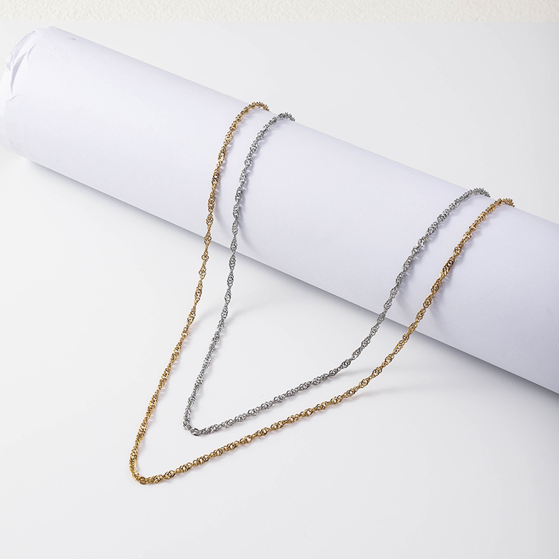 9g Weight Chain Jewelry Making Type DIY Jewelry Accessories Classification 1 Piece Quantity 304 Stainless Steel Material Solid Color Pattern Plating Design Simple Style, Classic Style Style 1 Piece 304 Stainless Steel Solid Color Chain 2