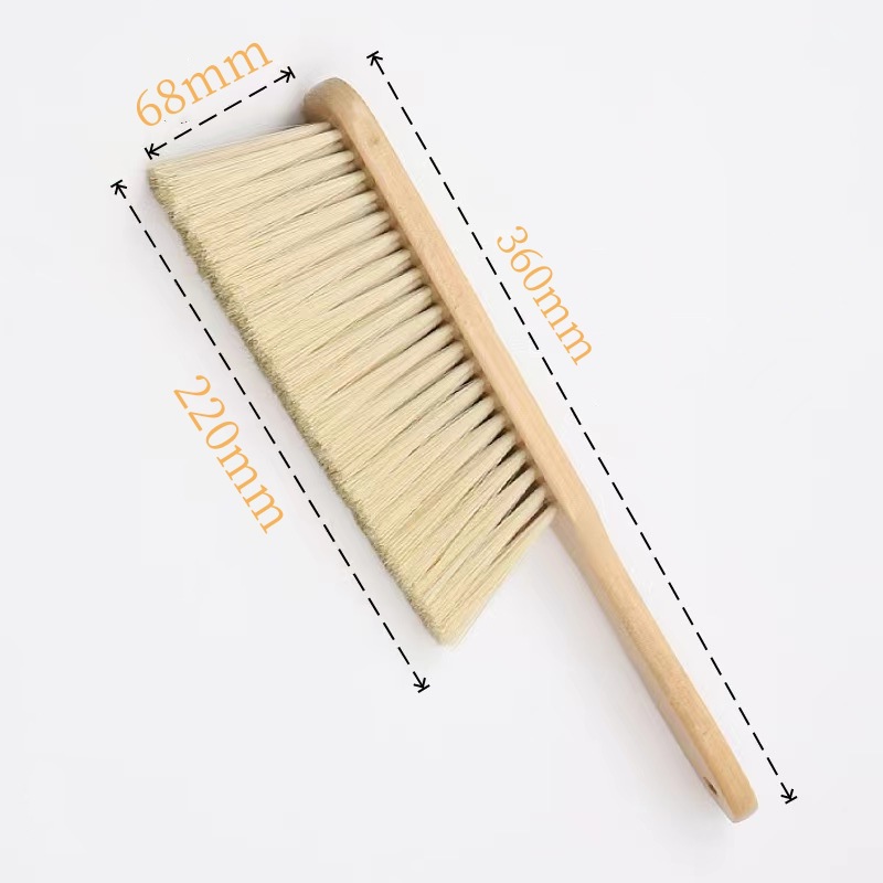 Alfombra de lana suave capa de limpieza de polvo plumero hogar cama de mango largo barriendo cepillo de madera al por mayor