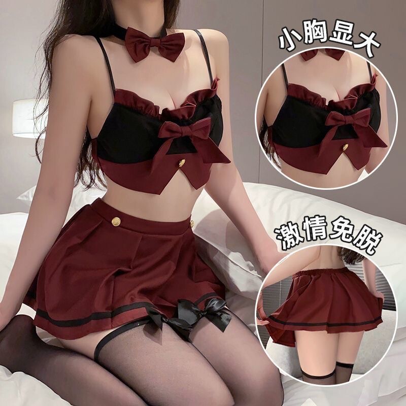 Plus-Size Lingerie for Small Busts, Sexy and Alluring Schoolgirl Jk Pajamas, Uniform Temptation Bed Set, No Need to Take Off Plus-Size Lingerie for Small Busts, Sexy and Alluring Schoolgirl Jk Pajamas, Uniform Temptation Bed Set, No Need to Take Off