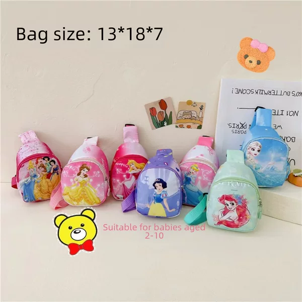 Cartoon Children's Bags for Kindergarten Kids, Cross-Body Seven-Princess Backpacks for Boys and Girls, Baby School Bags