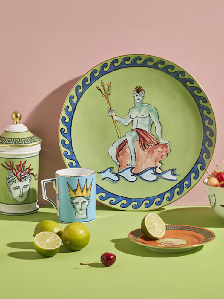 意大利Ginori1735海神之旅盘陶瓷装饰摆件碟客厅卧室背景墙挂盘