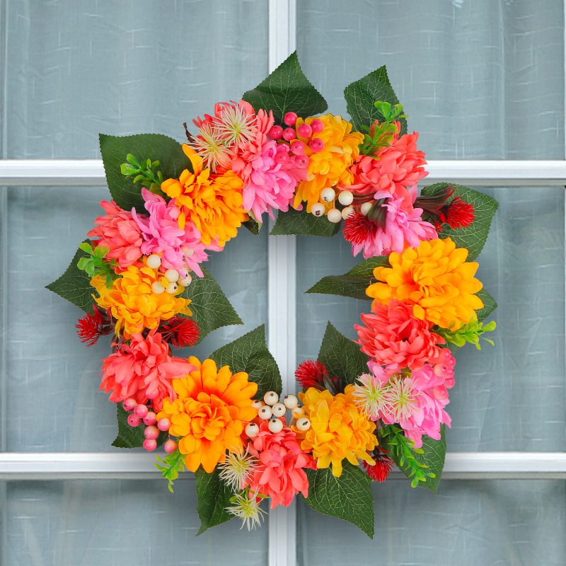 Amazon decoración de Acción de Gracias guirnalda artificial al por mayor 2023 nuevo otoño crisantemo guirnalda al aire libre patio colgante