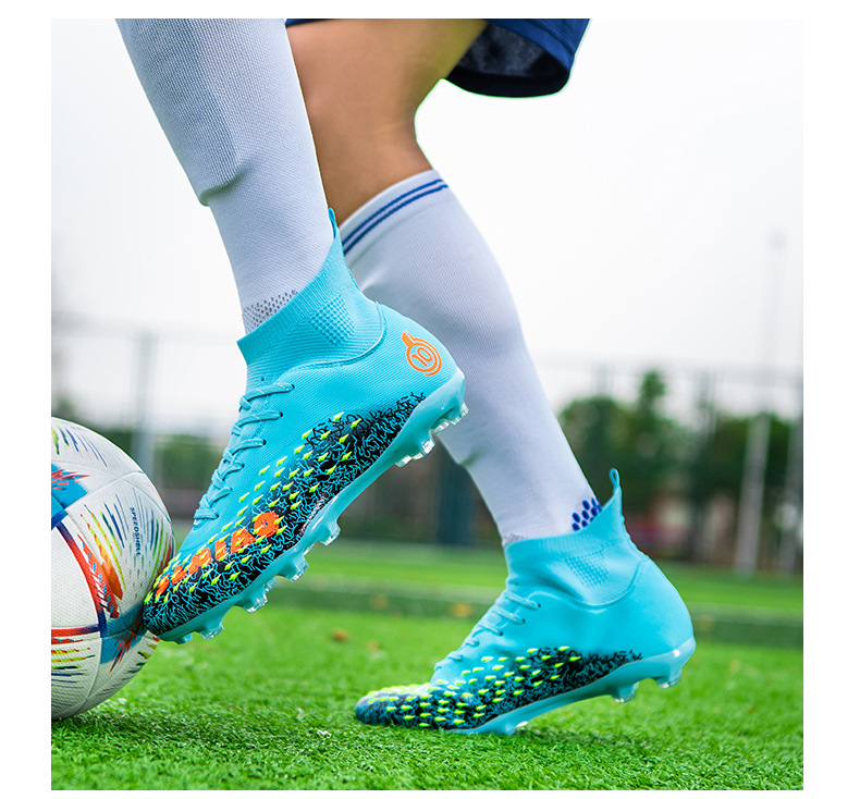 Botas de fútbol AG Long para hombre, para estudiantes, adultos, para exteriores, césped, competición, entrenamiento, con clavos rotos_voghion.com