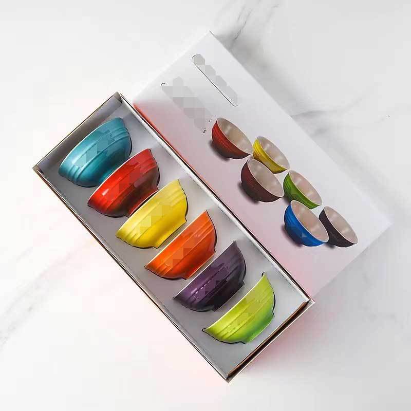 Rainbow Bowl Dessert Bowl Ceramic Tableware Household Creative Multi-functional Baking Children's Rice Bowl Ice Cream Bowl Six-piece Set Rainbow Bowl Dessert Bowl Ceramic Tableware Household Creative Multi-functional Baking Children's Rice Bowl Ice Cream Bowl Six-piece Set