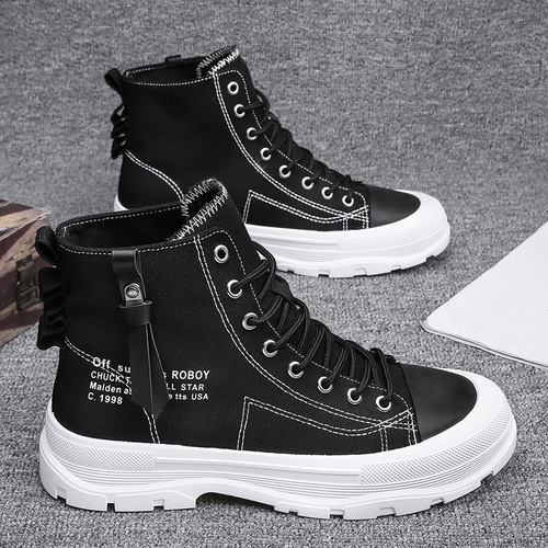 Canvas Shoes for Men 2025 Autumn Fashion High-top Platform Shoes Trendy and Versatile High-top Autumn Casual Shoes Fashion Shoes