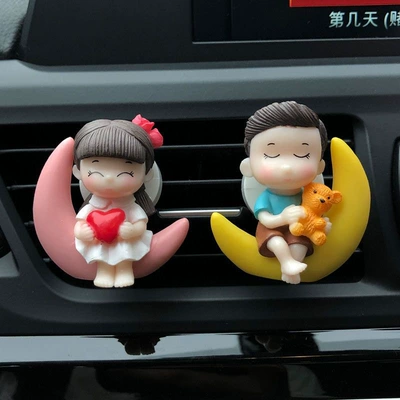 Car Perfume Aromatherapy: Decoration Car Perfume Air Conditioning - moon-couple-air-outlet