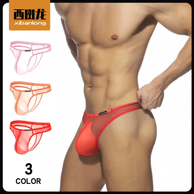 Men's Bikini Sex Underwear Perspective Shock Hip Couple Translucent T-pants Thong Thin European Size
