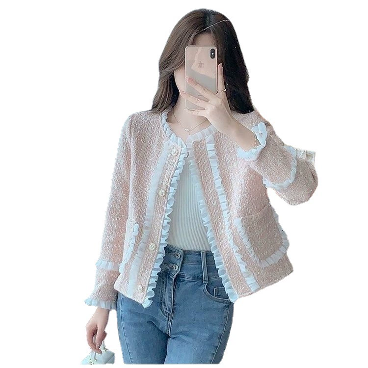 Осенняя маленькая фуксия весенняя куртка, стиль Chanel