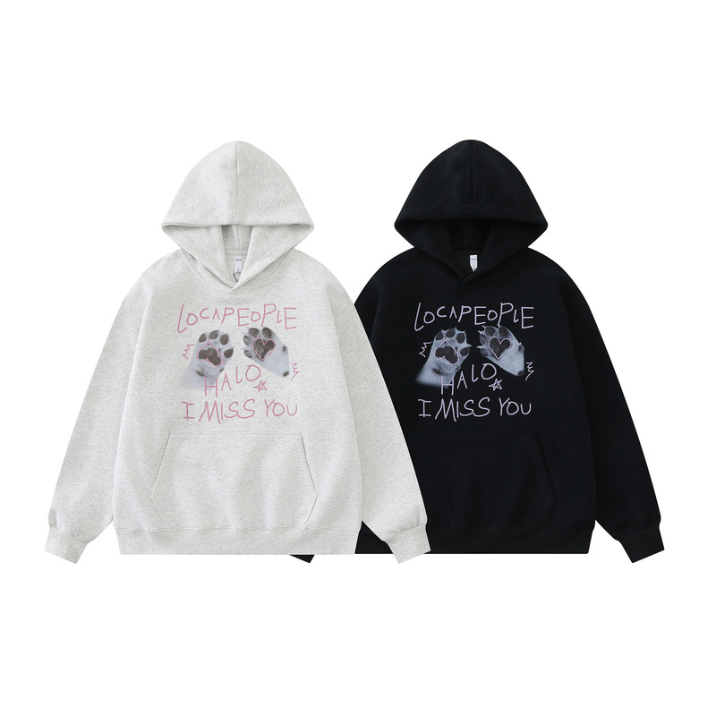 Fudge Pink 25秋季New甜美少女趣味图案设计连帽卫衣|undefined
