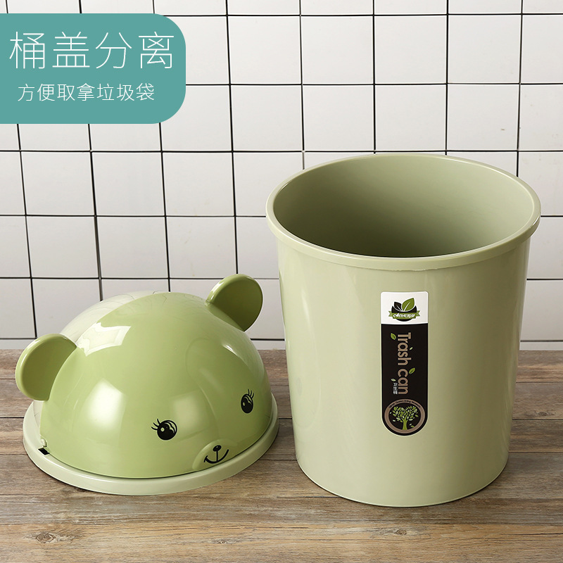 Cubo de basura de clasificación creativo nórdico con orejas de gato, plástico, con tapa, redondo, para baño y hogar, nuevo de fábrica