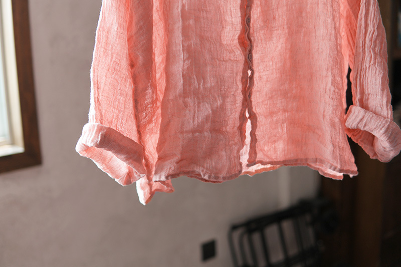 276 Color-woven Linen Breathable And Non-transparent Hand-embroidered Thread Sun-protective Shirt Jacket Women's Top_ecoleips.com