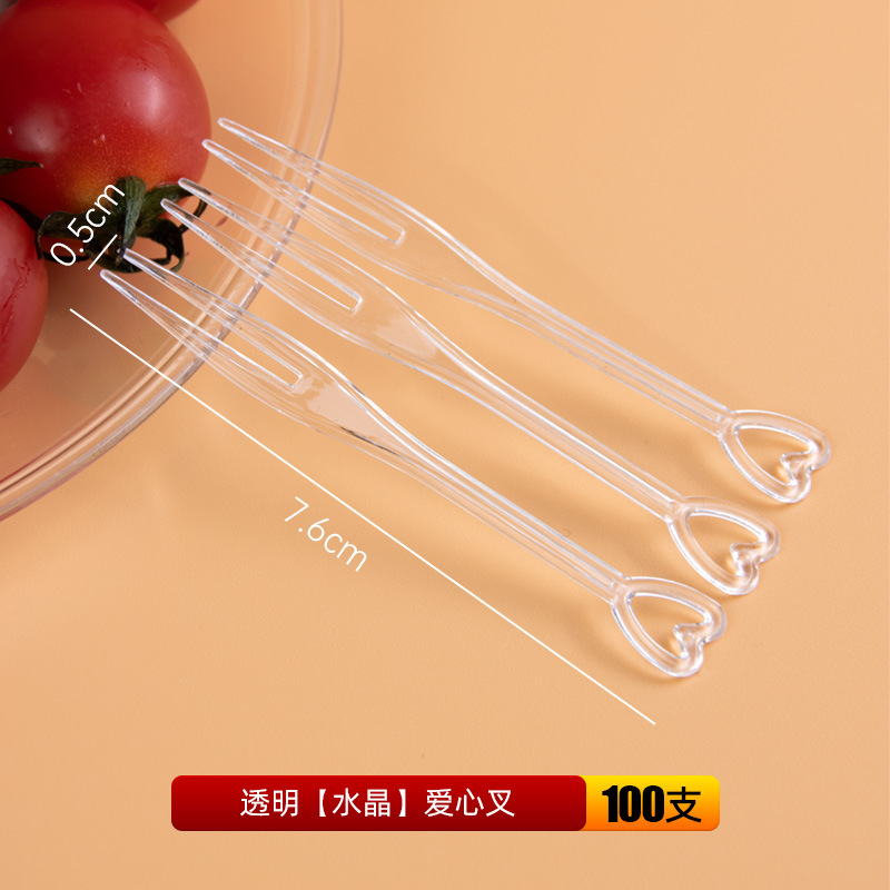 투명 [크리스탈] 러브 포크 100개