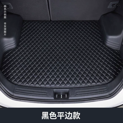 thickened and wear-resistant decorative – Trunk Mat - black-with-black-lines-flat-edge-thickened-version-audi-q3-19-25-models-upper-layer