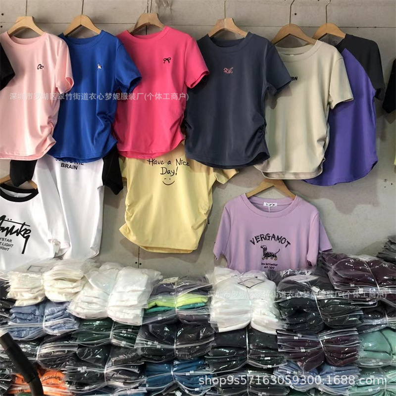 9.9 free shipping, one-piece drop shipping, short hot girl top, popular women's shirt, stylish slim-fit short-sleeve T-shirt wholesale 9.9 free shipping, one-piece drop shipping, short hot girl top, popular women's shirt, stylish slim-fit short-sleeve T-shirt wholesale