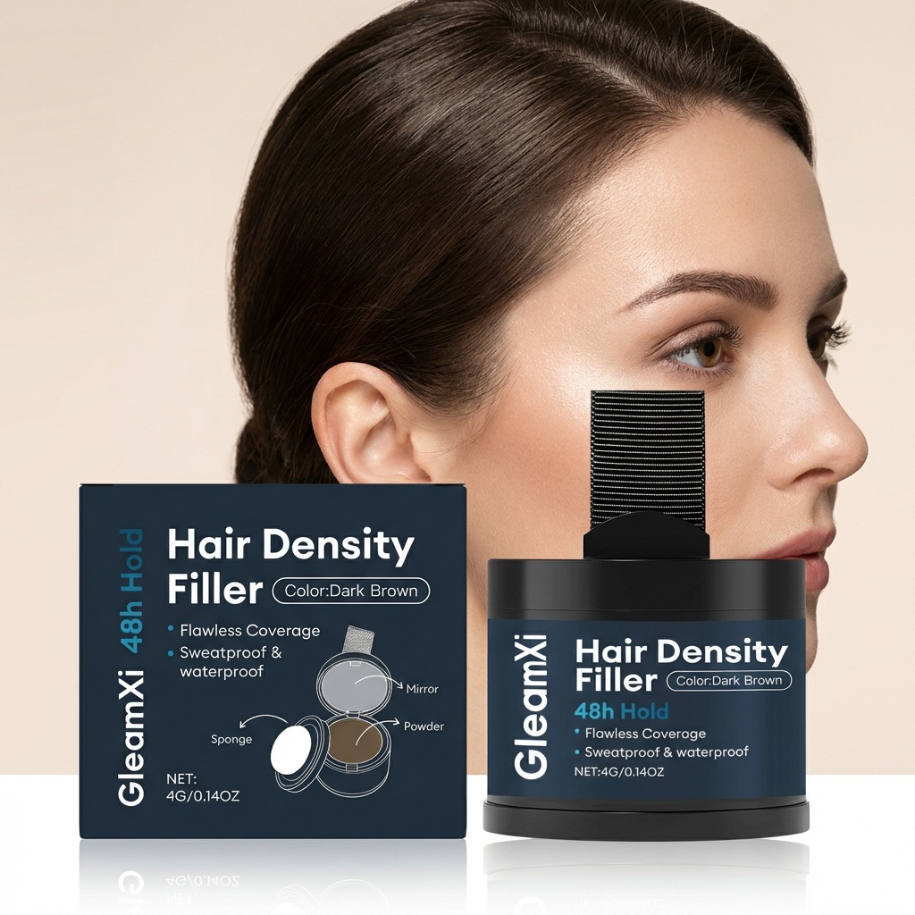 GleamXi发际线粉(浅棕色) 发际线修容发缝鬓角轮廓防水自然修饰